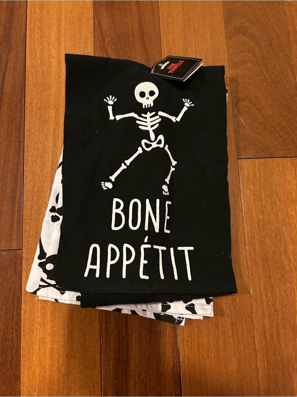 Primitives by Kathy Black & White 'Bone Appétit' Halloween Kitchen Towel
